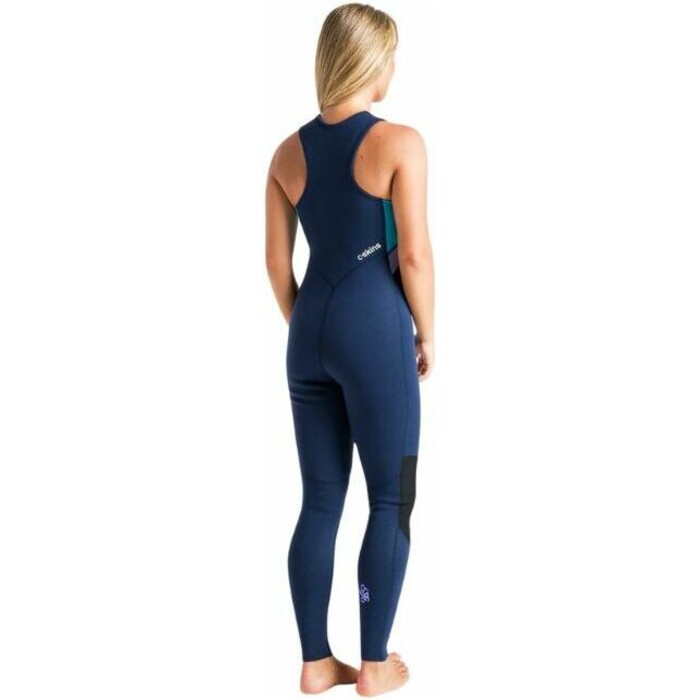 2024 C-Skins Womens Element 2/2mm Long Jane Wetsuit C-EL22LJW - Bluestone / Bright Cyan / Lilac